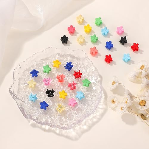 128PCS Baby Girls Mini Hair Claw Clips Flower Hair Hair Accessories Barrattes for School Girls Kids Teens