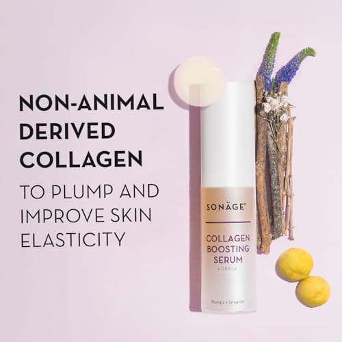 Sonage Collagen Boosting Serum: Vegan Anti-Aging Face Serum | Plumps, Smooths, Minimizes Pores, Wrinkles