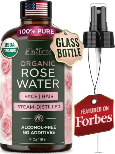 Organic Rose Water Spray for Face - Hydrating, Alcohol-Free, 4 fl oz
