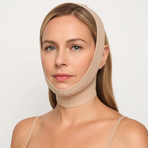 Skult Collagen Face Sculpt Wrap, Reusable Face Mask Jawline Shaper Chin Strap For Sleeping Made With Skin-Friendly And Breathable Materials -Beige