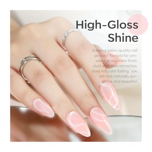 Modelones 6 Colors Gel Nail Polish Set - Nude Pink & Milky White Soak Off