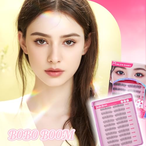 MLEN DIARY Lash Clusters Kit 80PCS C Curl Wispy Eyelash Extensions