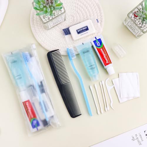 50 Kits Basic Toiletry Kits Homeless Personal Hygiene Kit Bulk Homeless Care Package Supplies Travel Toiletry Kit Homeless Hygiene Kit Bulk for Men Women Disposable Toiletry Kit(10-IN-1)