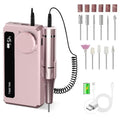 Rechargeable Nail Drill 45,000 RPM, Portable Electric Nail File for Acrylic Gel Polishing and Removal?Nail Dremel Tool for Women, Ideal for Home DIY or Salon, Pink