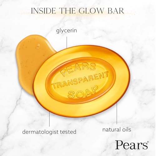 Pears Soap, Pure & Gentle Glycerin Soap Variety 3-Pack ? Blue with Mint, Green with Lemon Flower Extract, and Amber with Natural Oils, 4.4 Oz Each