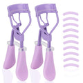 Eyelash Curler with Pads, Lash Curler 2 Pcs with 10 Extra Silicone Replacement Pads, Comfortable Grip for Effortless Curling ? Eyelashes for The Perfect Eye Contour (Hyacinth Purple)
