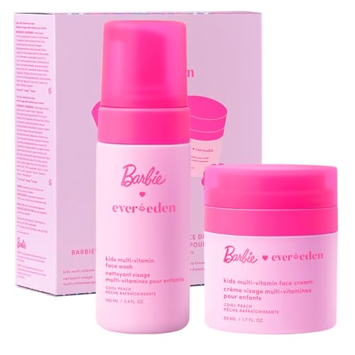 Barbie Kids Face Wash & Moisturizer Set with Stickers & Bracelets - Safe Skincare for Girls