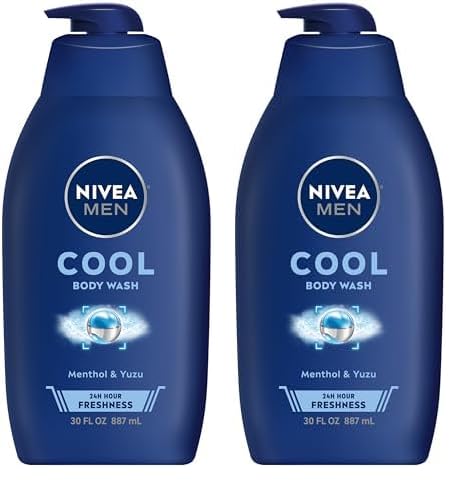 Nivea Men Cool Body Wash with Icy Menthol, Men Body Wash, 30 Fl Oz Pump Bottle (Pack of 2)