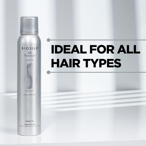 BioSilk Silk Therapy Shine On, Hairspray For Controlling Frizz & Providing Brilliant Shine, Sulfate, Paraben, & Cruelty-Free, 5.3 Oz