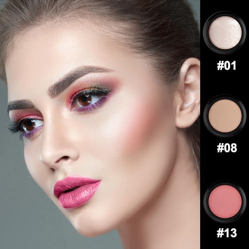 PHOERA Foundation,PHOERA CC+ Cream Color Correcting Anti Aging Hydrating Serum &SPF 25+,3 Pcs Cream Contour Stick Makeup Kit, Shades with Highlighter Stick, Blush Stick and Bronzer Contour Stick