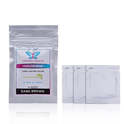 Dark Brown Henna Eyebrow Color Kit - 3×1g