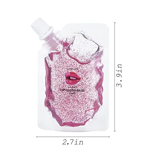 DIY Lip Gloss Base Kit - 4 Glitter Colors, 20ml Each