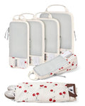BAGSMART Cherry Pop 6-Piece Compression Packing Cubes for Travel