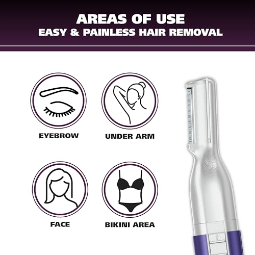 Battery-Powered Eyebrow & Facial Hair Trimmer with Rinseable Blades