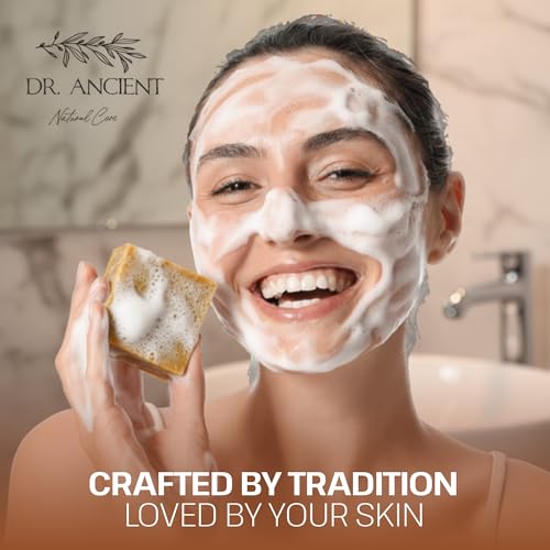 Dr.Ancient Sulfur Soap Bar, Organic Soap Bars Handcrafted the Traditional Way, Natural Chemical-Free, Vegan, Used for Face Wash, Body Wash, Daily Skincare Routine