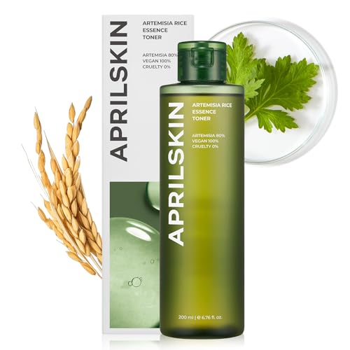 APRILSKIN Artemisia Korean Rice Toner | 100% Korean Mugwort | Hydration Boost Facial Toner | Vegan, Cruelty Free, Low pH, | No sulfates and Artificial Fragrance | Korean Skin Care | 6.76 oz