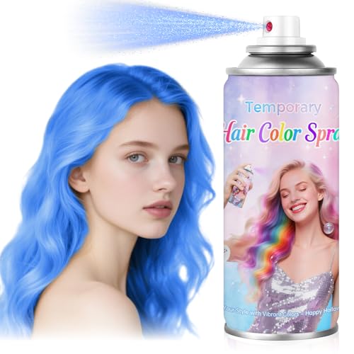 Blue Temporary Hair Color Spray - Washable & Safe for All Ages