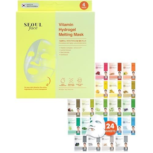 DERMAL 24 Combo Pack A + Vitamin Hydrogel Melting Jelly Gel Mask 4ea Bundle
