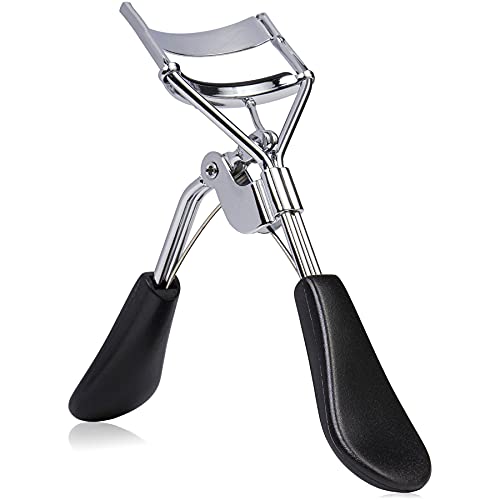 SHANY Luxe Lashes Eyelash Curler - Professional Makeup Tool with Two Silicone Replacement Pads, Gentle Curl, Crease-Free, No Pinching Or Pulling, Lightweight Design for Easy Travel - Jet Black