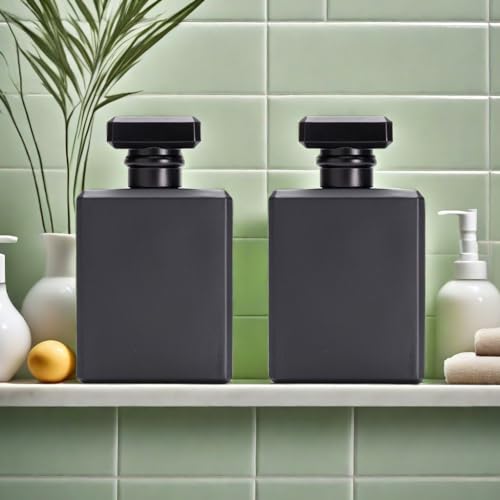 2 Pack Black Glass Perfume Atomizer,100ml Empty Refillable Perfume Spray Bottle for Men and Women,Portable Fragrance Fine Mist Spray Bottle Dispenser for Travel