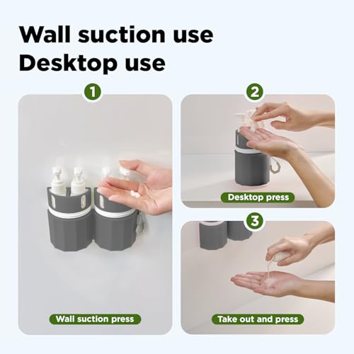 YOTIME 4-in-1 Travel Dispenser Bottle Set with Suction Cup