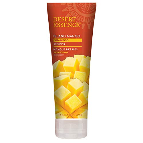 Desert Essence Island Mango Shampoo, 8oz - Rich Repair with Mango Seed Butter, Organic Hemp Oil, Jojoba & Shea Butter - Vegan, Gluten-Free - Tropical Scent