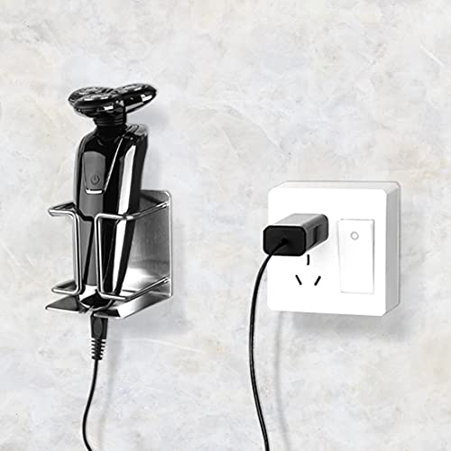 Linkidea Wall Mounted Electric Razor Holder Wall Mounted Stainless Steel Wall Mounted Electric Razor Storage Shelves Bathroom Accessories for Home Organization Storage