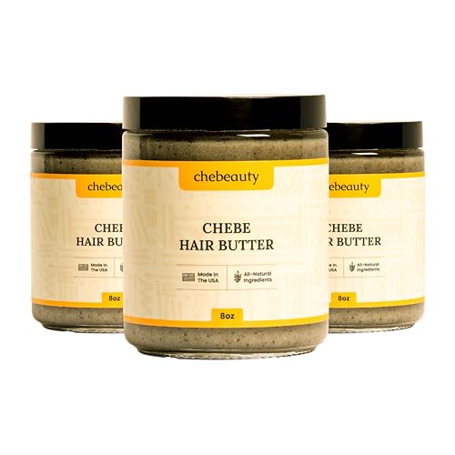 Chebeauty Chebe Hair Butter - All-Natural Ingredients - Perfect Hydration - Chebe Butter for Hair Growth - Best for Kinky Hair But Suited to All Hair Types - Zero Water Formula - VEGAN (Pack of 3)