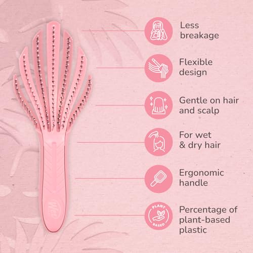 Wet Brush Go Green Curl Detangler Hair Brush for Wet & Dry Hair - Pale Pink