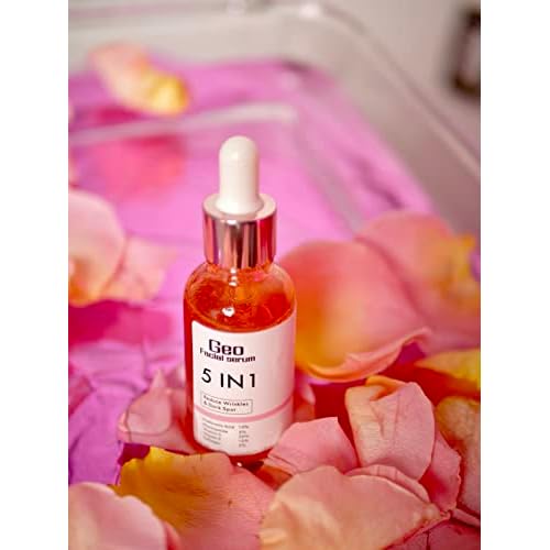 Geo Facial - Serum 5 in 1 - Facial serum with hialuronic acid, vitamin E, Vitamin C, Collagen, Niacinamide avoid acne, dark spots, correct skin tone, maximum hidration
