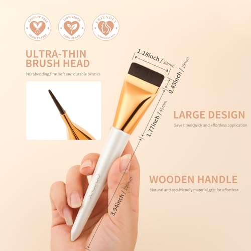 Docolor Flat Foundation Brush Set with Stainless Steel Spatula