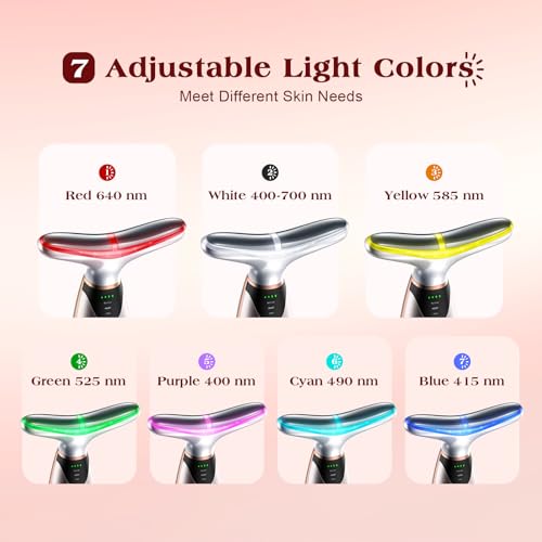 Pedete 7-Color Red Light Therapy Facial Massager with Heating & Vibration