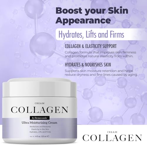 Collagen Face Moisturizer, Ultra Moisturizing Cream for Face, Body & Hands, 24 hours Moisturization, Avoids Wrinkles & Improves the Firmness and Elasticity of the Skin - 120 ml - Pack of 1