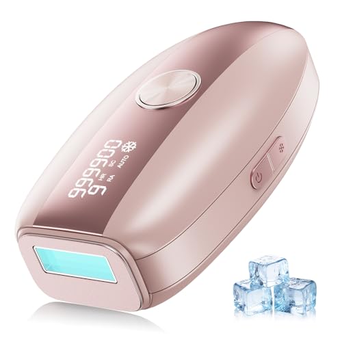 Pink Ice-Cooling IPL Hair Removal Device for Women - 5°C Painless Laser Hair Removal