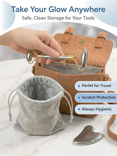 Stainless Steel Face Roller & Gua Sha Tool Set