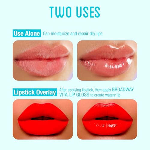 Ruby Kisses Broadway Vita-Lip Clear Lip Gloss (Argan Oil 6 Pack), Ultra-Hydrating & Soothing Formula with Multi-Vitamin Oils, High-Shine Non-Sticky Finish, Protecting Glossy Lip Balm With Vitamin E