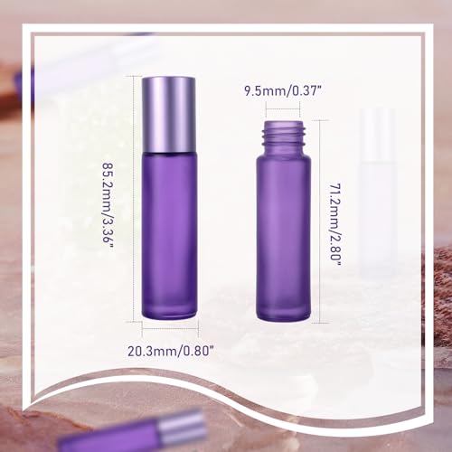 Kesell 10ml Glass Roller Bottles for Essential Oils (10-Pack)