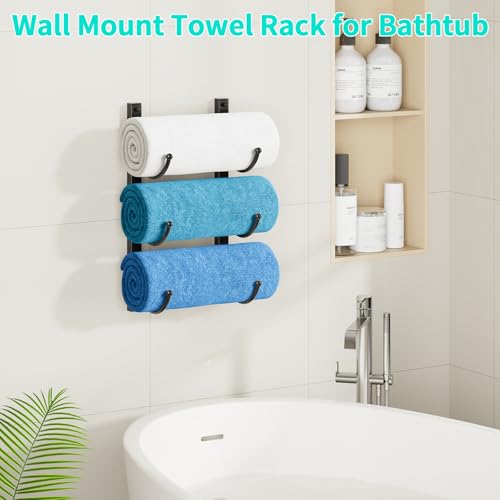 HapiRm 3-Tier Over Door Towel Rack - Space Saving Bathroom Organizer