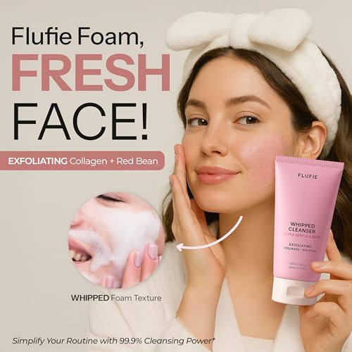 Whipped Facial Cleanser with Collagen & Red Bean ? Gentle Exfoliating, Hydrating & Brightening for Smooth Skin ? Dermatologist Tested, Anti-Aging, Korean Skin Care ? Clean Beauty ? 4.4 Oz