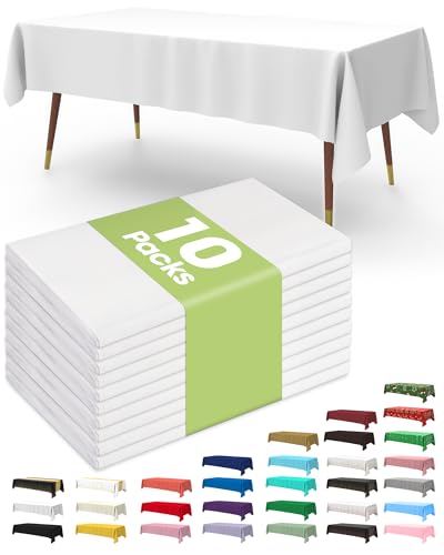 Pureegg Disposable Plastic Tablecloths 54x108 (10-Pack)