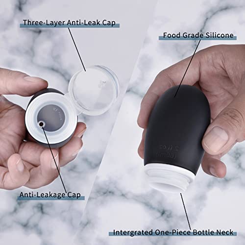 TSA Approved Silicone Travel Bottles 2oz 4-Pack Leak Proof