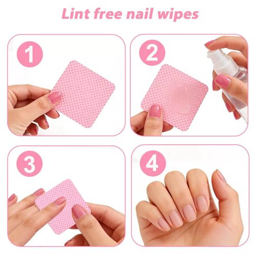 Lint Free Nail Wipes Set - 720 Absorbent Nail Polish Remover Pads for Manicure & Nail Care