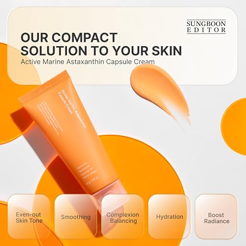 SUNGBOON EDITOR Active Marine Astaxanthin Capsule Cream 50ml | Facial Cream for Brightening | Deep Hydration, Soothing, Moisturizer