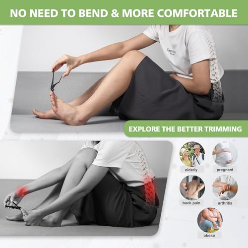 Ergonomic Nail Clipper for Seniors - Long Handle Toenail Clipper with Catcher