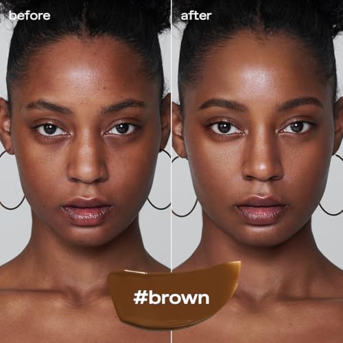 glow mini breathable blemish balm #brown | deep-coverage bb cream & tinted moisturizer | skincare-like finish with green tea leaf water infusion | healthy radiant non-comedogenic | 0.2 fl oz