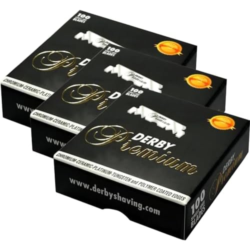 300 "Derby Premium" Single Edge Razor Blades for straight razor