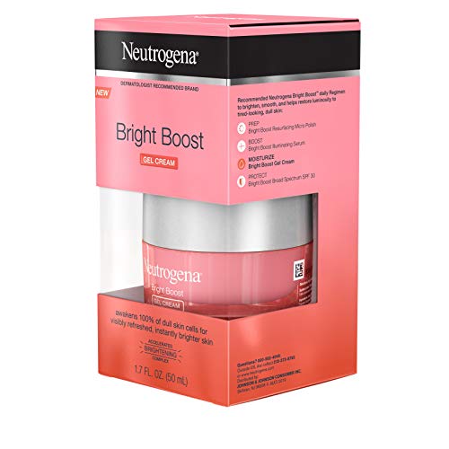 Neutrogena Bright Boost Brightening Moisturizing Face with Skin Resurfacing and Brightening Neoglucosamine for smooth skin Facial with AHA PHA and Mandelic Acids, Gel Cream, 1.7 Fl Oz