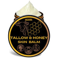 Handmade Tallow & Honey Skin Balm | 100% Grass-Fed Grass-Finished Tallow + Raw Wild Honey | All Purpose Whole Body & Face Moisturizer For Sensitive Skin, 2 fl. oz. (Unscented)