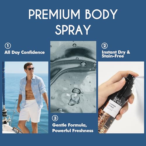AQUA BLANCE Men's Body Spray Variety Pack - 3.4 Oz Each