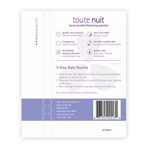 Toute Nuit Wrinkle Patches, Face Tape, Triangle - Forehead, Around Eyes and Lips - 45 Patches